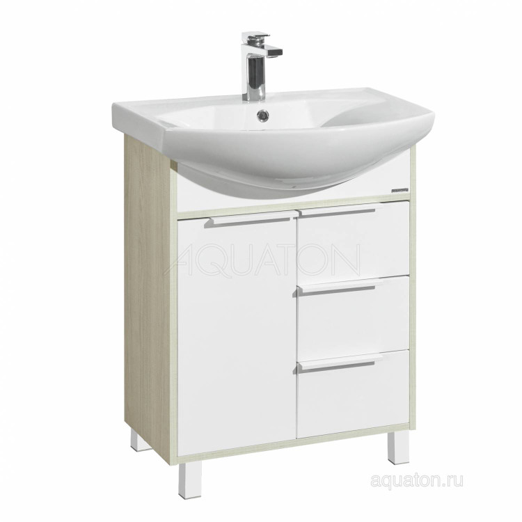 Тумба под раковину Aquaton Рико 65 белый, ясень фабрик 1A213301RIB90