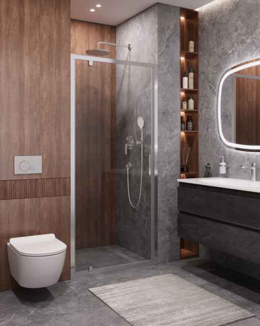 Душевая дверь в нишу MOLVENO-BA-1 Cezares MOLVENO-BA-1-80-C-Cr-IV