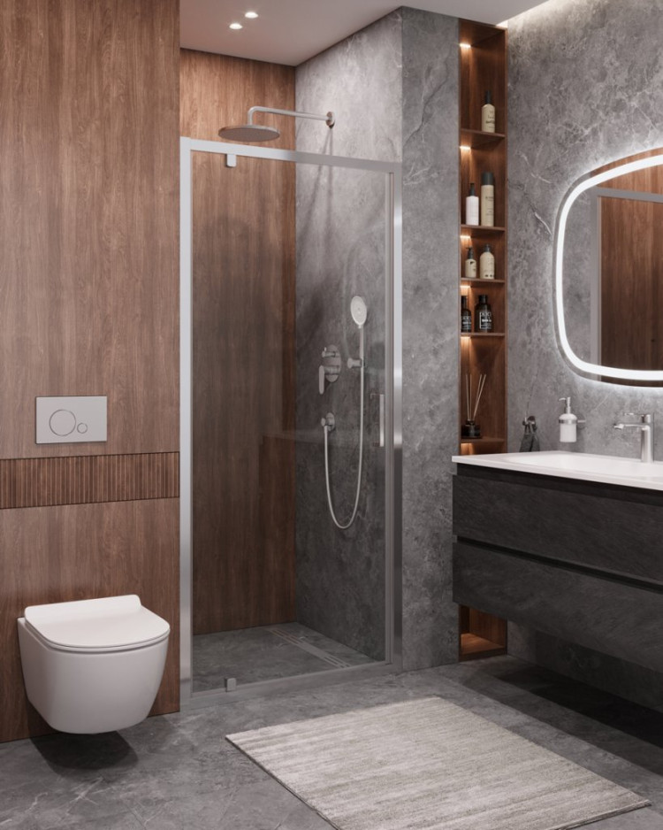 Душевая дверь в нишу MOLVENO-BA-1 Cezares MOLVENO-BA-1-80-C-Cr-IV