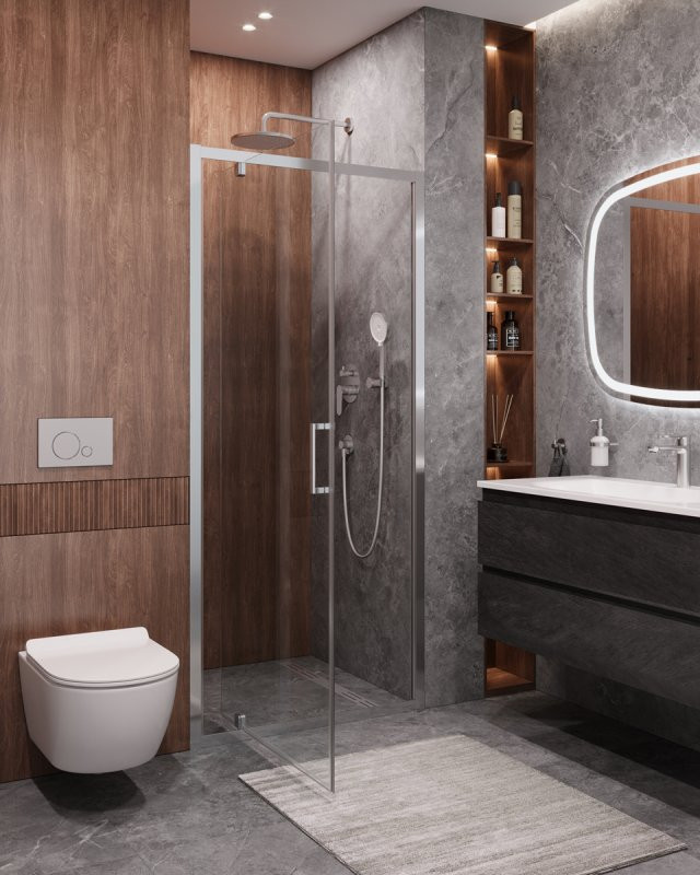 Душевая дверь в нишу MOLVENO-BA-1 Cezares MOLVENO-BA-1-80-C-Cr-IV