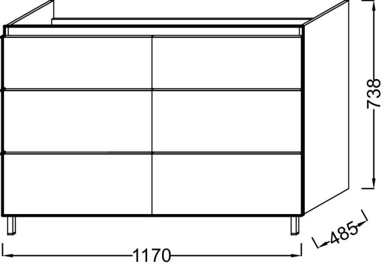Мебель 117 см для раковины-столешницы Jacob Delafon ODEON UP EB995-E10