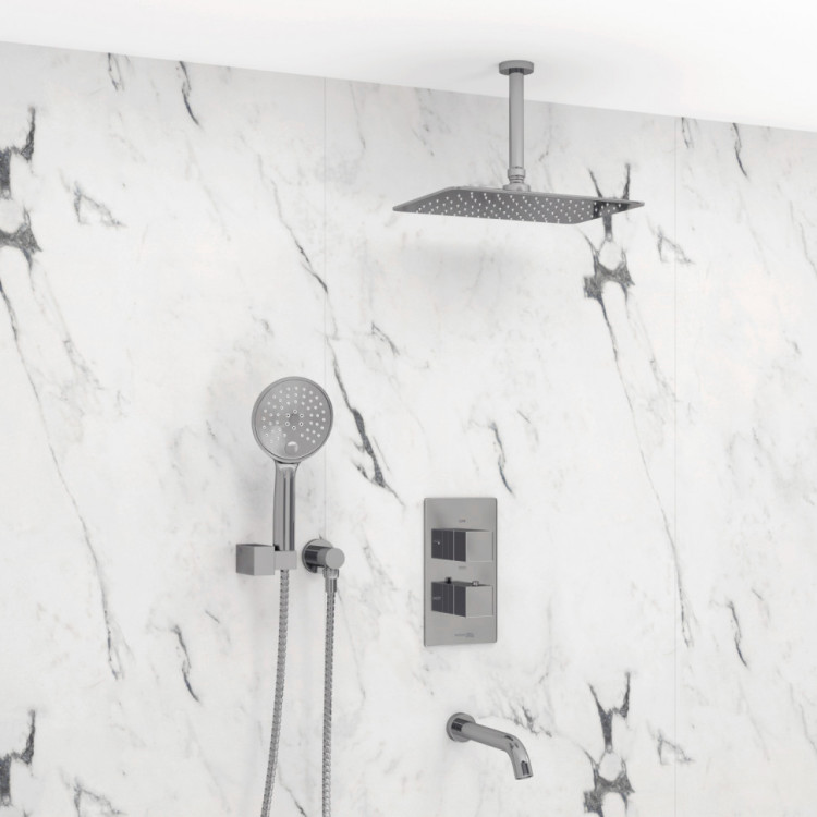 WasserKRAFT A171568 Thermo Встраиваемый комплект для ванны с верхней душевой насадкой, лейкой и изливом