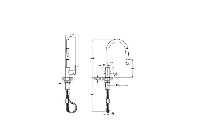 Смеситель Maestro для кухни, с выдвижным изливом