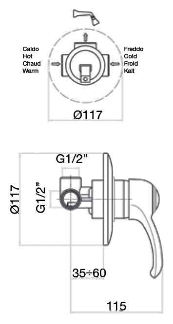 Смеситель для душа Webert Aurora AU880101