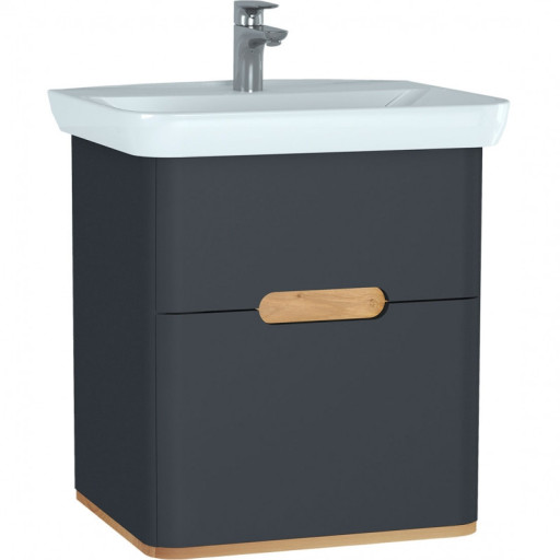 Шкаф Sento с раковиной, 65 см, матовый антрацит
