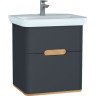 Шкаф Sento с раковиной, 65 см, матовый антрацит
