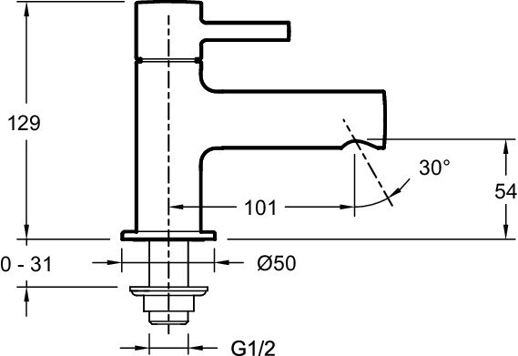 Кран холодной воды для раковины Jacob Delafon CUFF E37308-CP