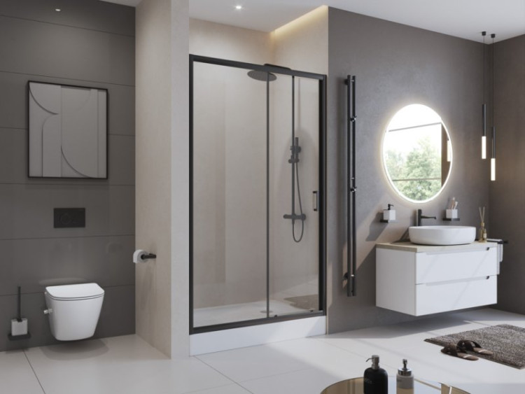 Душевая дверь в нишу BELBAGNO UNO-195-BF-1 BelBagno UNO-195-BF-1-110-C-NERO