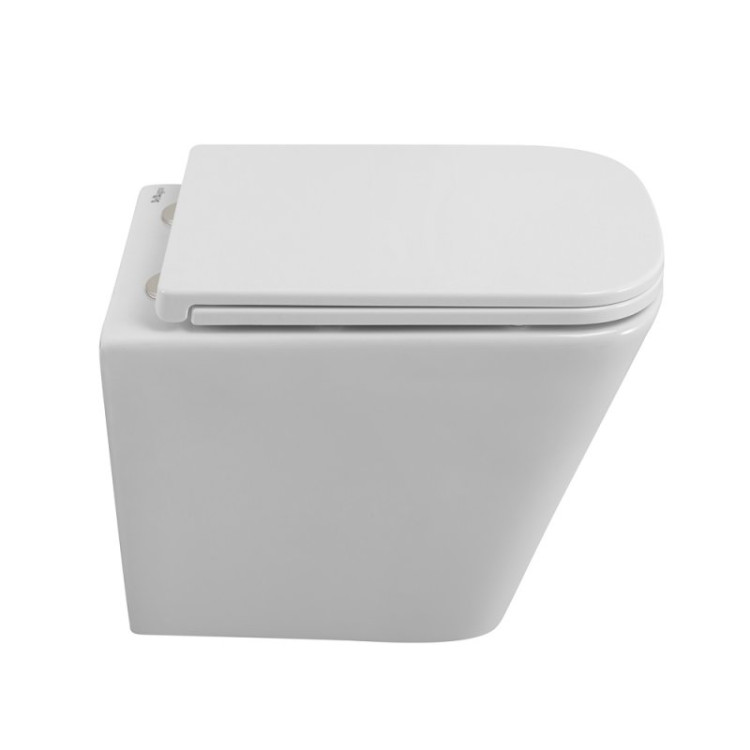 Унитаз подвесной безободковый с сиденьем Cezares BB3103CHR/SC