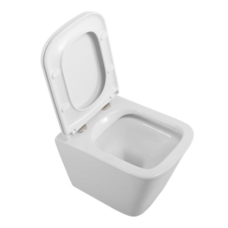 Унитаз подвесной безободковый с сиденьем Cezares BB3103CHR/SC