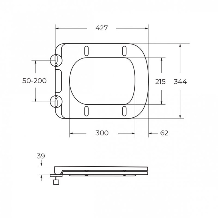 Унитаз подвесной безободковый с сиденьем Cezares BB3103CHR/SC