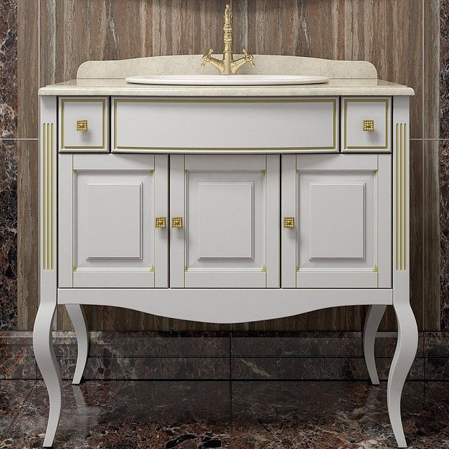 Комплект мебели для ванной Opadiris Лаура 100 под мраморную столешницу