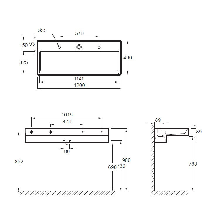Раковина Jacob Delafon Terrace 120
