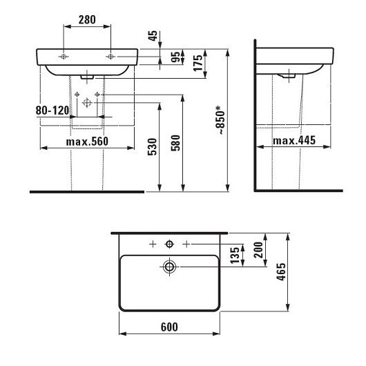 Раковина Laufen Pro S 60 8.1096.3