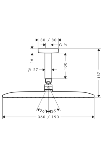 Верхний душ Hansgrohe Raindance Е 36 27381000