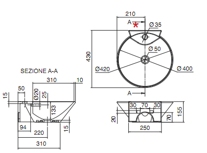 Раковина Scarabeo Thin-Line 8010R