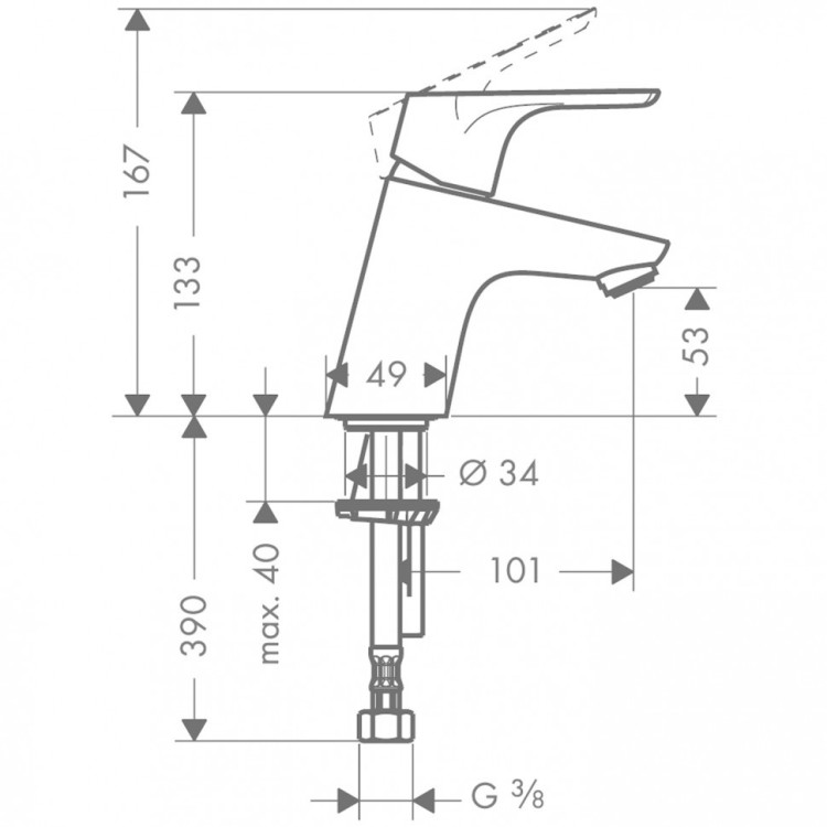 Смеситель для раковины Hansgrohe Focus 31733000
