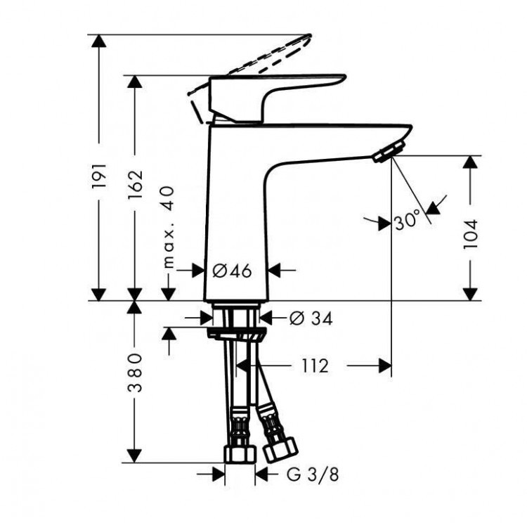 Смеситель для раковины Hansgrohe Talis E 71712000