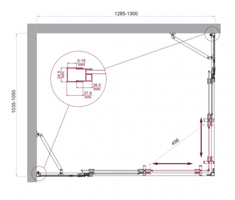 Душевой уголок BELBAGNO LUCE-AH-22 Cezares LUCE-AH-22-145/115-C-Cr