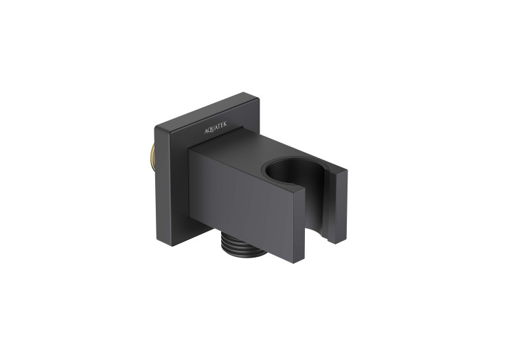 Шланговое подсоединение с держателем Aquatek, матовый черный AQ2463MB