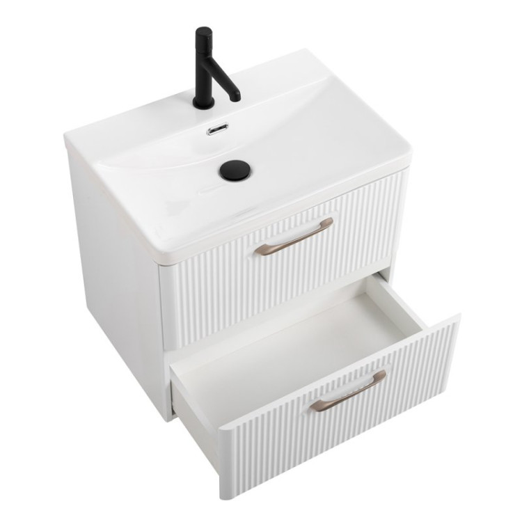 База под раковину подвесная с двумя выкатными ящиками 506x423x500 BelBagno DUE-500-2C-SO-NOCE-P