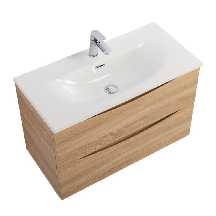 База под раковину подвесная с двумя выкатными ящиками BelBagno MARINO-CER-MINI-800-2C-SO-WO-P