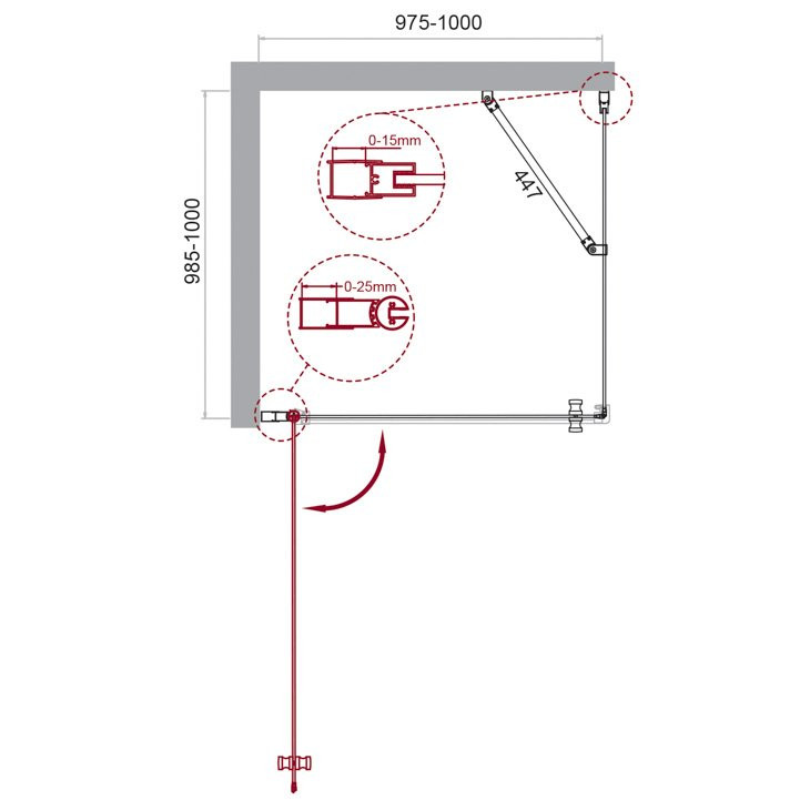 Душевой уголок BELBAGNO ETNA-A-1 BelBagno ETNA-A-1-100-C-Cr