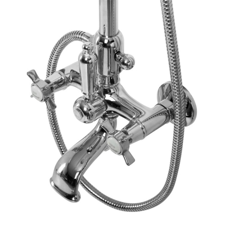 Душевая стойка со смесителем для ванны, верхним и ручным душем, 30 см Cezares LORD-CVD-30-01-M