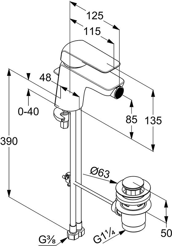 Смеситель для биде Kludi Ameo 412160575