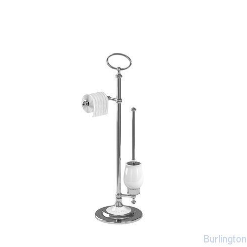 Держатель туалетной бумаги и керамической колбы с ёршиком, ХРОМ [ARCA41 CHR]