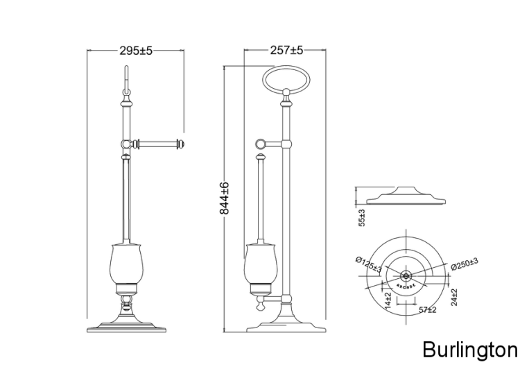 Держатель туалетной бумаги и керамической колбы с ёршиком, ХРОМ [ARCA41 CHR]