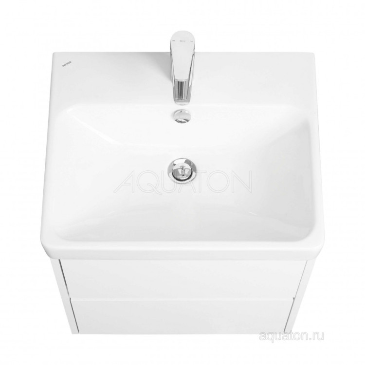 Тумба под раковину AQUATON Сканди 55 белый матовый, белый глянец 1A251701SD010