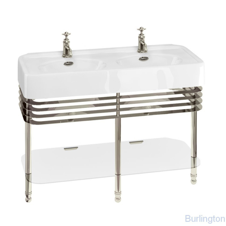 Раковина 1200мм с подстольем, никель