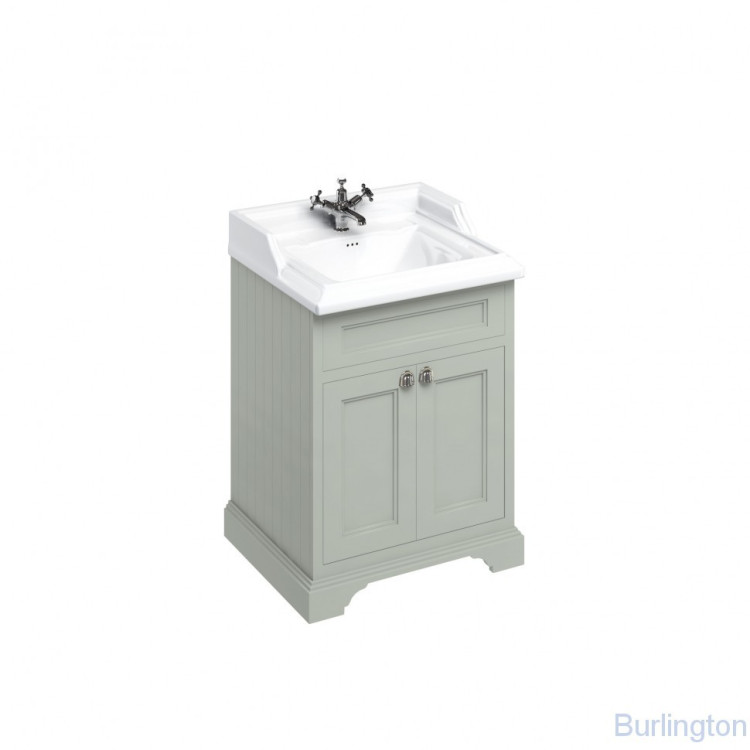 Тумба с раковиной, с двумя дверцами, цвет тёмно - оливковый [FF8O + B15 1TH]