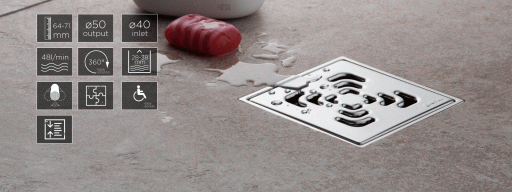 Точечный трап 150х150 мм Confluo Standard Square 2 Mask , металл с перфорацией Square, с рамкой PESTAN 13000082