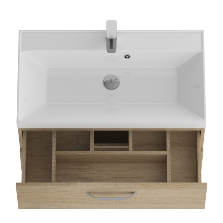 База под раковину подвесная с двумя выкатными ящиками BelBagno AURORA-800-2C-SO-RT