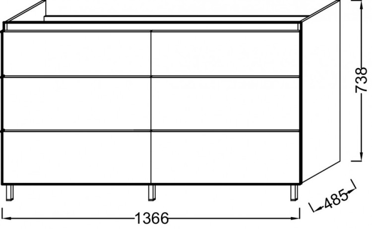 Мебель 137 см для раковины-столешницы Jacob Delafon ODEON UP EB996-E10
