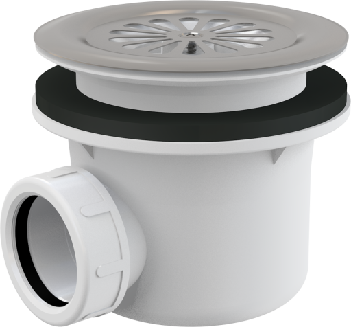 Cифон для душевого поддона с нержавеющей peшeткой Alcadrain A48