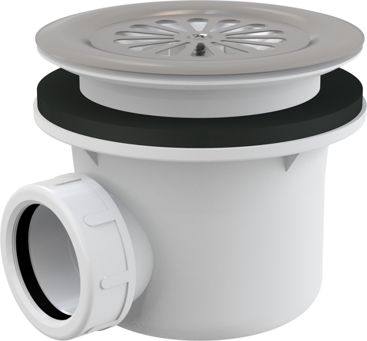 Cифон для душевого поддона с нержавеющей peшeткой Alcadrain A48