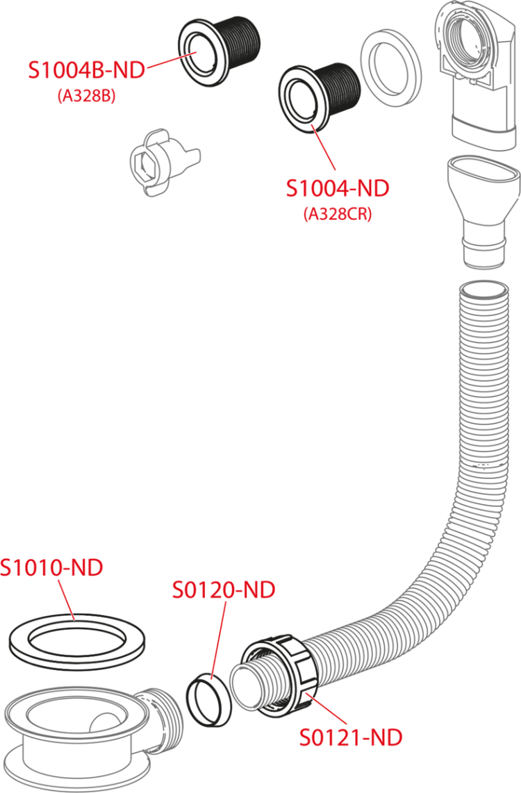Слив-перелив для умывальника, белый Alcadrain A328B