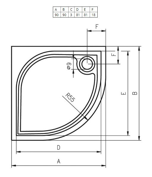 Душевой поддон из искусственного камня Riho Kolping DB14 90x90x3