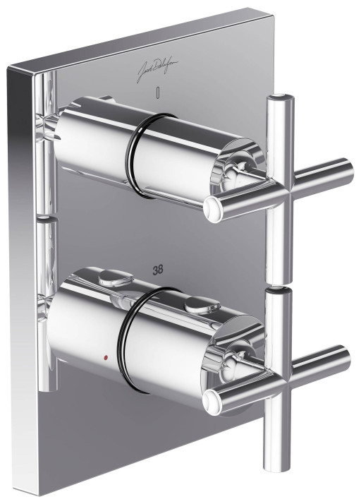 Термостатический смеситель с обратными клапанами, классический дизайн ручек Jacob Delafon MODULO E75388-CP