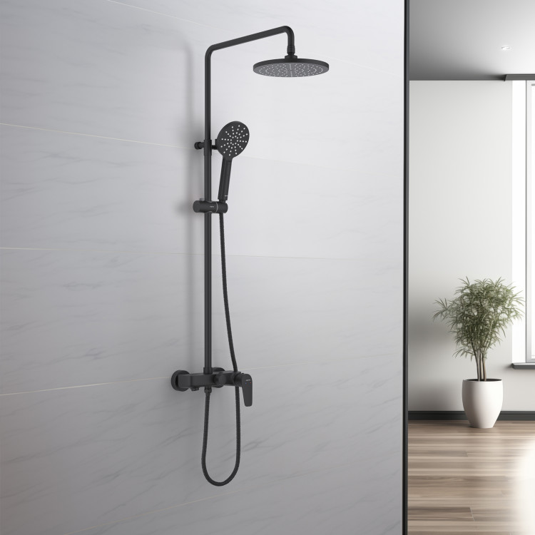 Душевая система Aquatek, матовый черный AQ2140MB БЕТТА