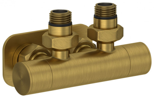 Вентиль 2х1/2&quot; Сунержа угловой скрытый-скрытый EU50 Состаренная латунь