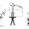 Смеситель для биде с донным клапаном Cezares RETRO-C-BS2-BLC