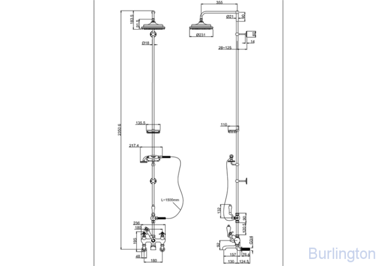 Душевая стойка со смесителем 