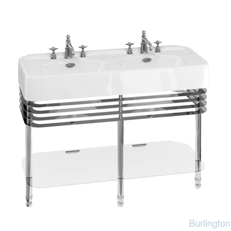 Раковина 1200мм с подстольем, хром