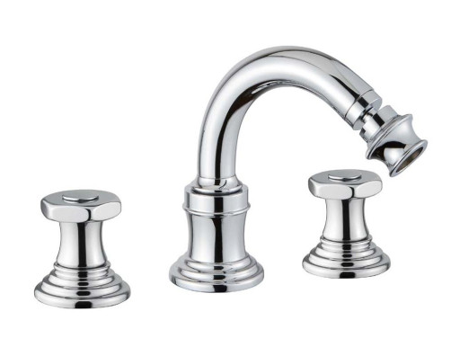 Смеситель для биде на три отверстия с донным клапаном Cezares APHRODITE-BBS2-02-O