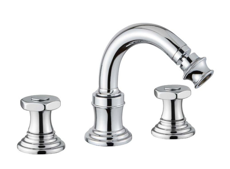 Смеситель для биде на три отверстия с донным клапаном Cezares APHRODITE-BBS2-02-O