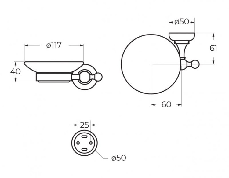 Мыльница подвесная Cezares APHRODITE-SODS-02-Sw